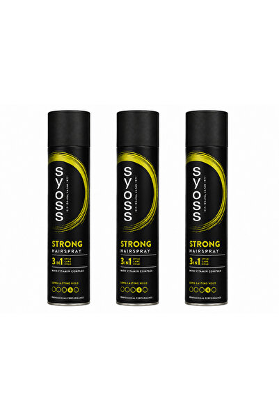 Syoss Strong Hairspray 3in1 Style Care Hold Saç Spreyi 400 ml X 3 ADET