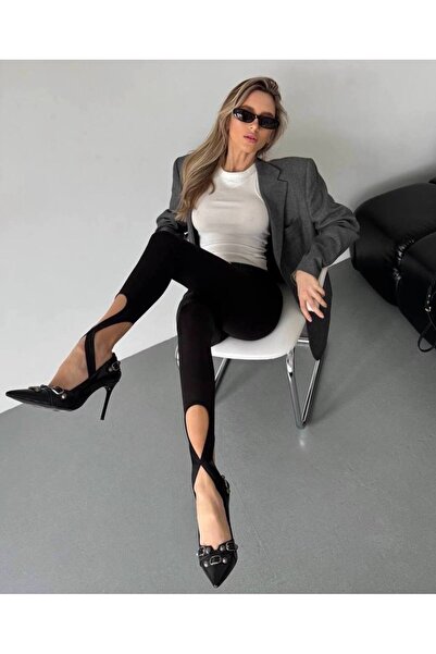 DENİZ FASHION Dalgıç kumaş füzo paça çapraz detay tayt