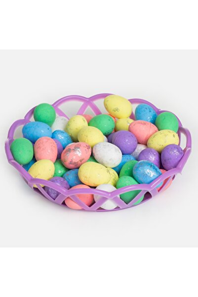 Zumzeria Colorful Easter Decorative Eggs in Basket 2cm - 48pcs