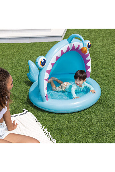 Intex Covered Blue Pool with Fish Pattern for Kids 127x102x86cm