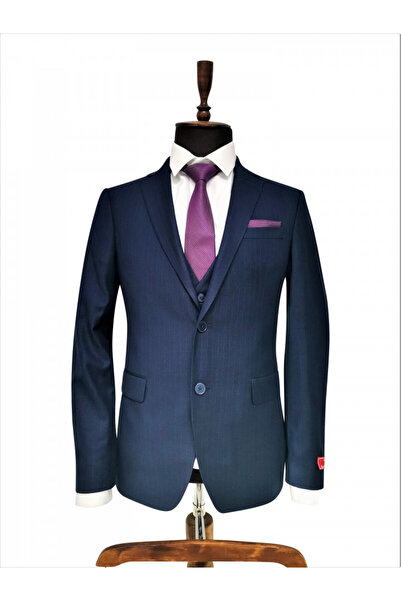 AMONCE Marvin Slim Fit men's navy blue suit