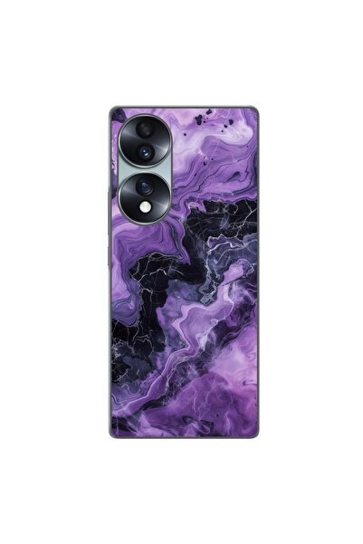 OEM Husa compatibila cu Honor 70 Silicon Gel Tpu Model Abstract Purple Marble