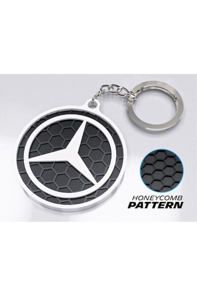 OEM Premium car Keychain , Mercedes – 3D design with honeycomb texture