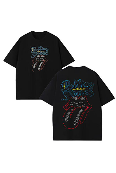 STİL-X Tricou oversize unisex cu imprimeu The Rolling Stones, 100% bumbac