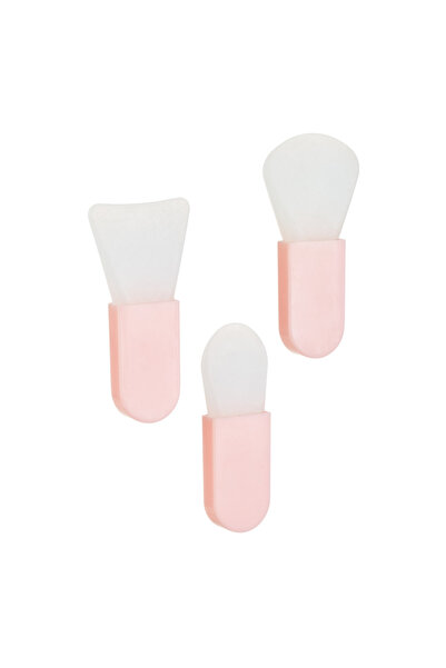 Zumzeria Mini Spatulă-Pensulă Roz și Albă pentru Mască Facială 6cm - 3 bucăți