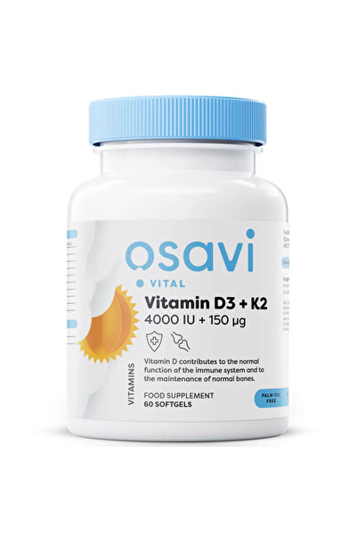 Osavi Βιταμίνη D3 + K2 4000IU + 150mcg 12 Μαλακές Κάψουλες (Osavi)