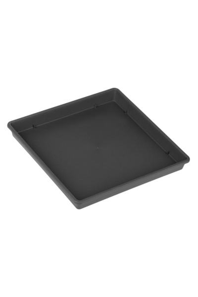 Zumzeria Ghiveci pătrat din plastic, antracit, 24x24x3cm