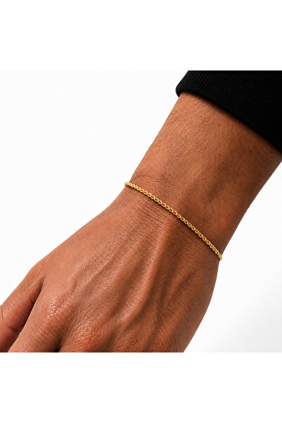 Outfitter Men's Gold Cuban Bracelet – 18K Gold Plated Stainless Steel, Premiu...