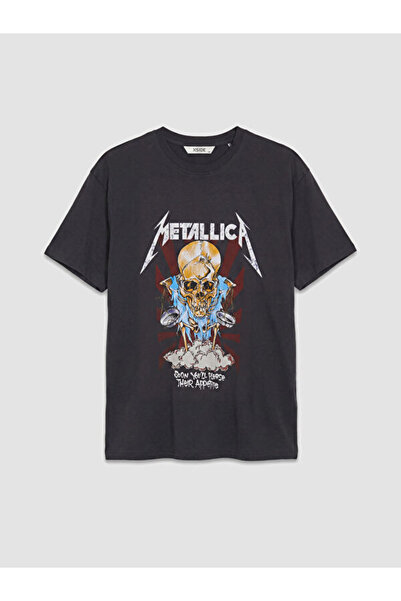 LC Waikiki RMZ GİYİM FARKIYLA Zero Roba Collar Metallica Γυναικείο μπλουζάκι ...