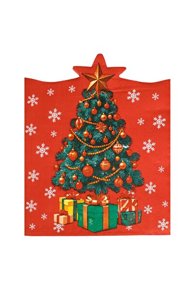 Zumzeria Red 2-Ply Christmas Tree Pattern Napkins 33x40cm - 30pcs