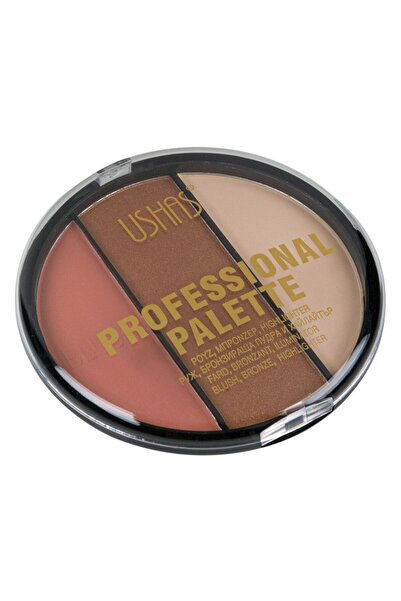Zumzeria Paletă de blush, bronzer și iluminator maro