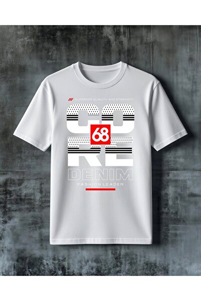 COMVİCHO Geometric Logo Minimalist Printed Oversized T-Shirt