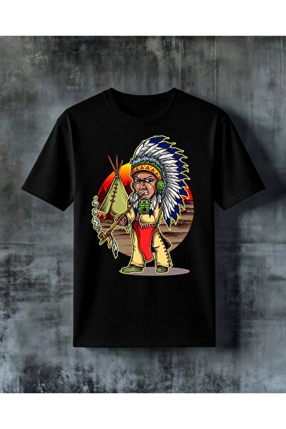 COMVİCHO Kabileci Sava Kaski Printed Oversized T-Shirt