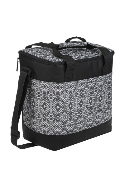 Zumzeria Black Insulated Bag with White Pattern 28x18x30cm - 15L