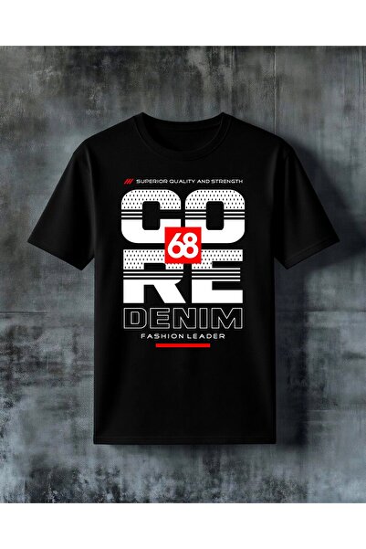 COMVİCHO Geometric Logo Minimalist Printed Oversized T-Shirt