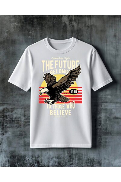 COMVİCHO Legendary Eagle the Future Printed Oversize T-Shirt