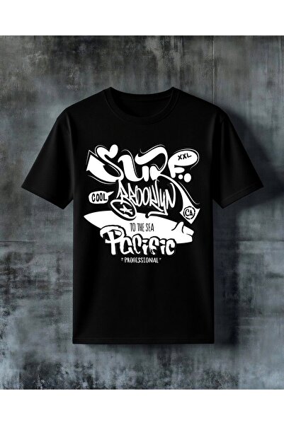 COMVİCHO Sea Graffiti Printed Oversize T-Shirt