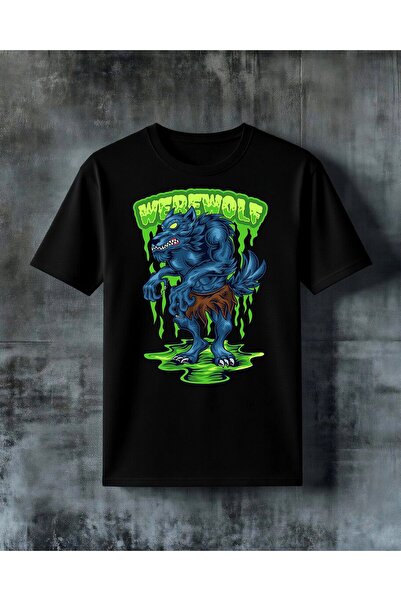 COMVİCHO Werewolf Monster Printed Oversize T-Shirt