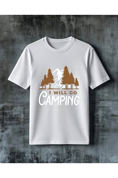 COMVİCHO I Will Go Camping Printed Oversize T-Shirt