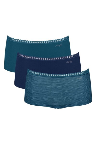 SLOGGI Damen Pantys, 3er Pack - GO Crush Short C3P, Unterhose, Stretch-Baumwolle