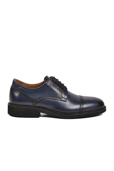 Gianni Maggi Navy Blue Genuine Leather Men's Classic Shoes