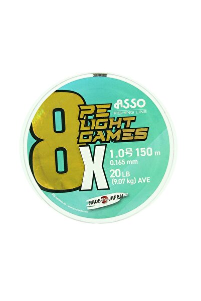 ASSO 8X Light Games Pe 8 Strand Spin Fishing Line 150Mt Moss Green Standard -...
