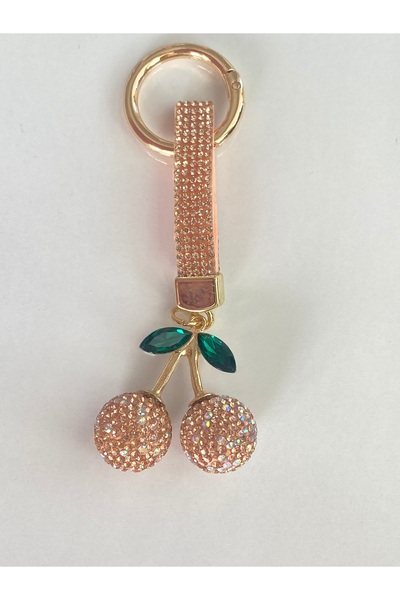 Ustaeller Bag Accessory and Keychain with Puppy Stone and Cherry Figure Keychain