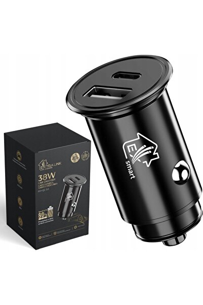 Extralink Smart Life 38W, 1x USB-C, 1x USB-A, negru
