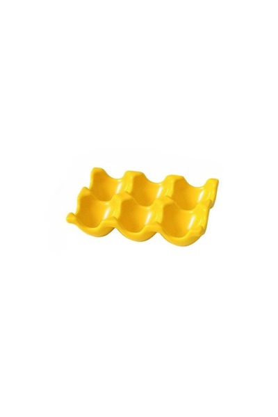 Choice3 yellow 6 Grid Egg Storage Tray Ceramic Tableware Kitchen Egg Grid Ref...