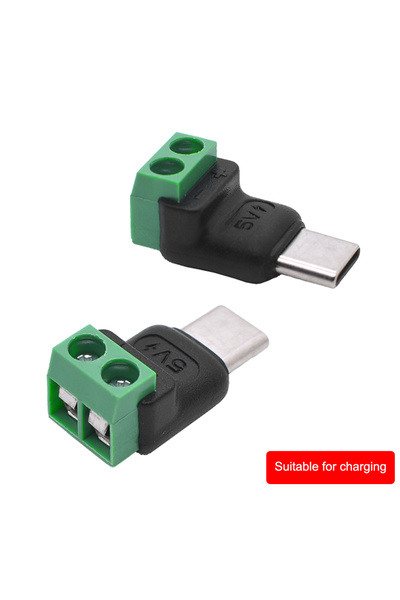 Choice 2 PCS 2PCS Type C to 2 Pin Adapter - No Solder Quick Connect Green Ter...