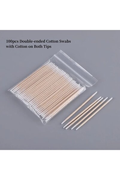 Choice3 100ST Disposable 100Pcs Wooden Tip Cotton Swab Sticks Ultra Detail Na...