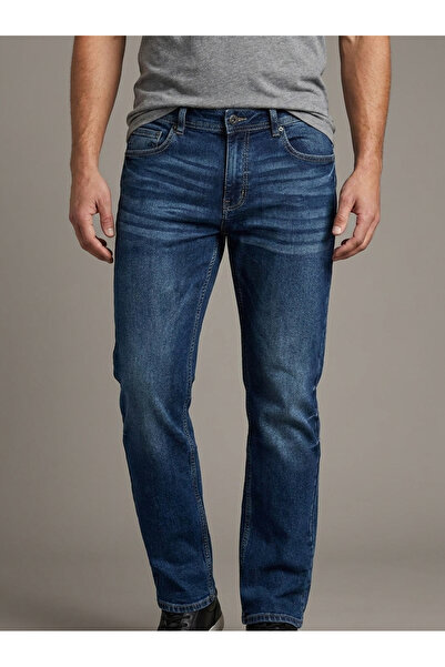 Finelook Men’s Relaxed Straight Fit Jeans – Vintage Distressed Denim – Everyd...