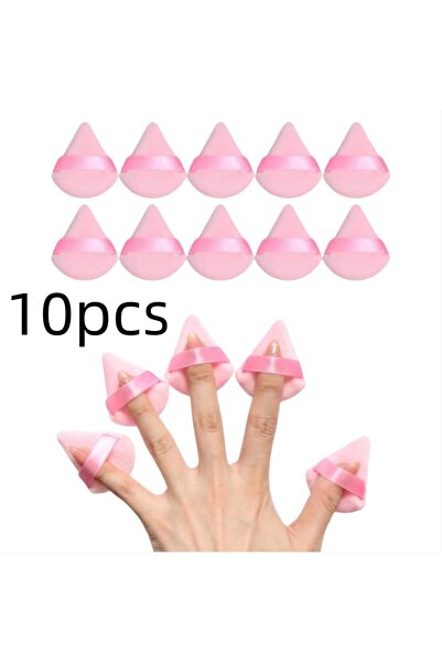 Choice XSJFP-10pcs-Pink 10-30 قطعة من إسفنجات التجميل المثلثة المخملية الملمس...