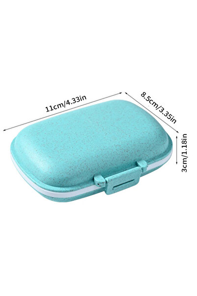 Choice1 منظم أقراص أزرق بـ 8 أقسام مع حلقة إحكام الإغلاق، علبة أدوية للسفر مص...