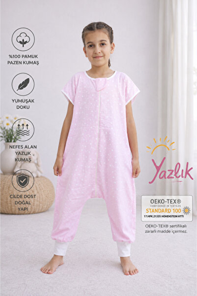RUKİYE YAVUZ Pamuk Pazen Cotton Flannel Pink Star Patterned 100% Cotton Summe...