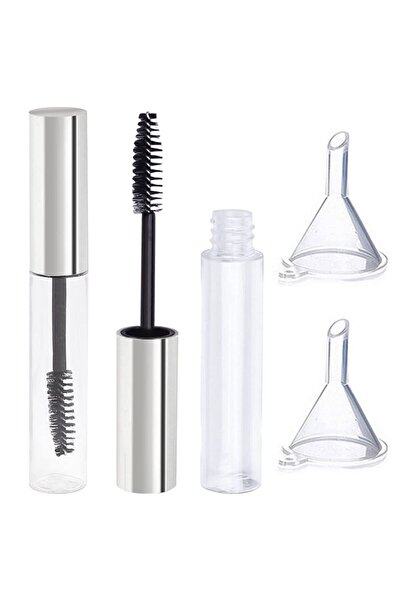 choice2 Plastic 10ml Silver 2Pcs 10ml Empty Mascara Tube with Eyelash Wand,Go...