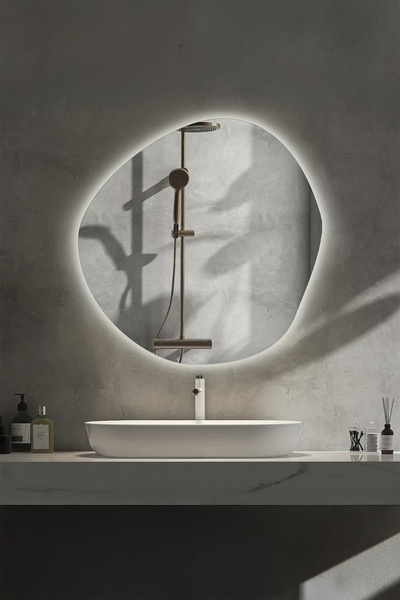 Fawdecor LED Işıklı Dekoratif Banyo Aynası – Özel Kesim Arkadan Aydınlatmalı ...