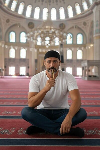 GİYU SHOP Misvak Hediyeli Dokuma Örgü Desenli Takke Kaliteli Namaz Takkesi