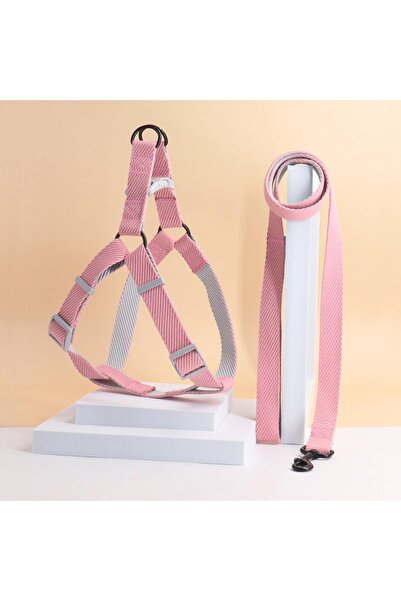 Choice7 M Pink A pet dog double-color harness dog leash for indoor and outdoo...