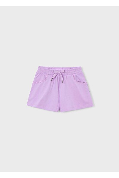 MAYORAL Girl's Combed Cotton Short Shorts Lilac