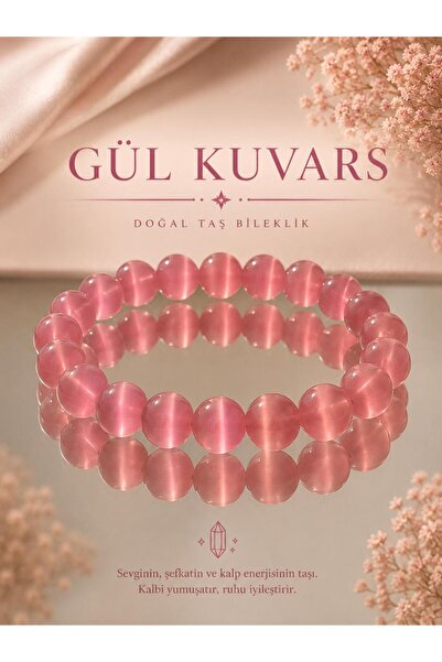 Doğal taş bijuteri gul quartz natural stone