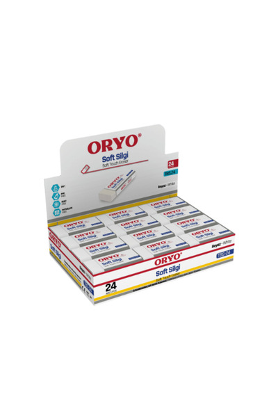 ORYO علبة ممحاة بيضاء اللون تحتوي على 24 قطعة
