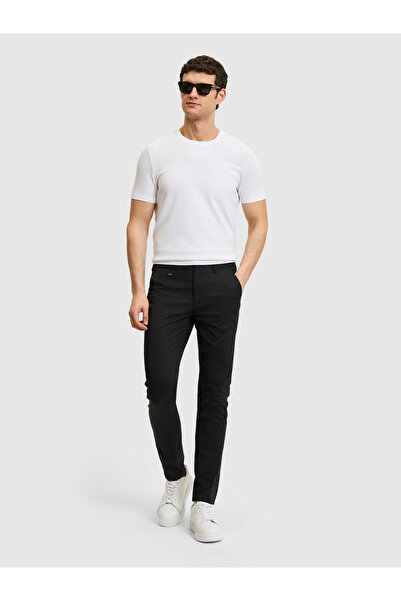 Cacharel Black Slim Fit Canvas Trousers 50321098-Vr046