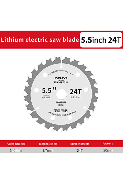 Choice1 Deli 5inch 24T 5/6 Inch Circular Saw Blade Carbide Cutting Blade Lith...