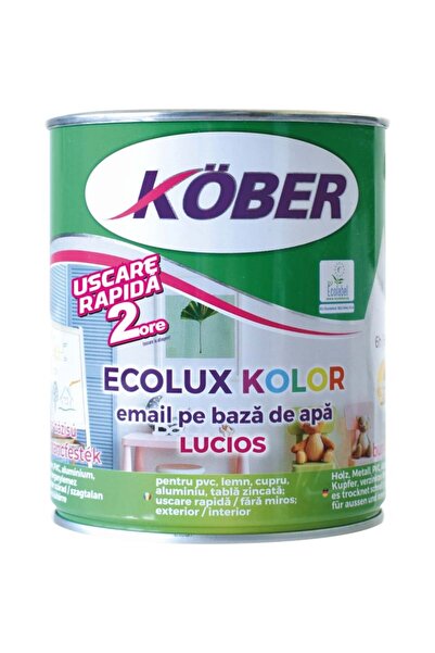 Kober Vopsea albă lucioasă pe bază de apă Ecolux Kolor 0.6 L / V82101KL-C0.6L