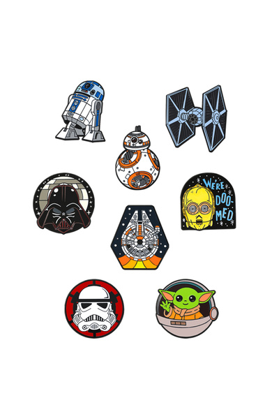 Choice مجموعة دبابيس مينا ستار وورز 8 قطع، تضم شخصيات R2-D2، BB-8، TIE Fighte...