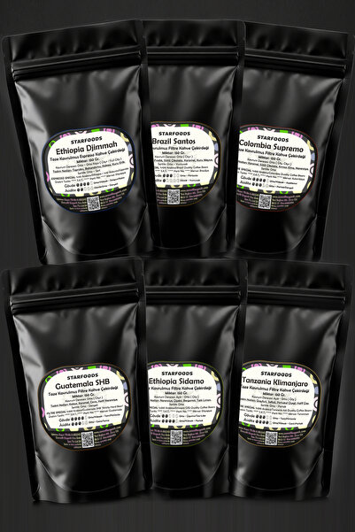 STARFOODS 6-Pack World Coffees Bean Coffee Freshly Roasted Qualified Special ...