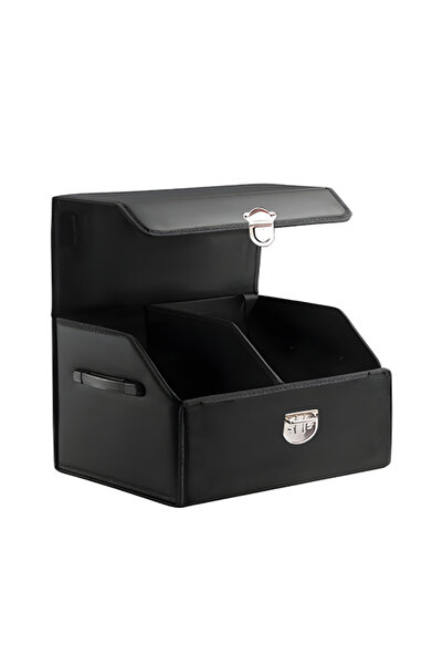 Velaris Cutie de depozitare auto din piele - 2 compartimente cu capac - Organ...