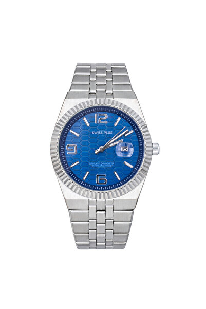SwissPlus Men's Wristwatch - Signature Collection - Model-1 St3442Ags Blue/Si...