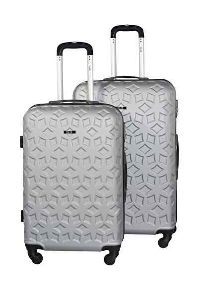 KTMC 2-Piece ABS Luggage Set 24/28 inches Checked Suitcases, KTMC-9191 Silver